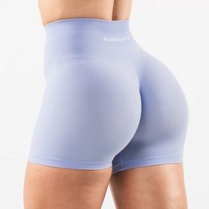 alphalete amplify shorts in mystic blue